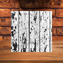 Load image into Gallery viewer, White Chippy Paint Wood Print- 12x12 Square