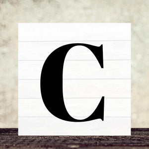Custom Shiplap Last Name Letter Wood Print- 12x12 Square