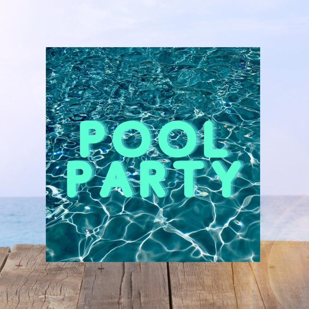 Pool Party Wood Print- 12x12 Square